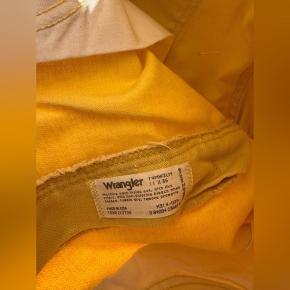 Vintage Wrangler Yellow Straight Leg Jeans, Size 11x36 - Picture 4 of 4
